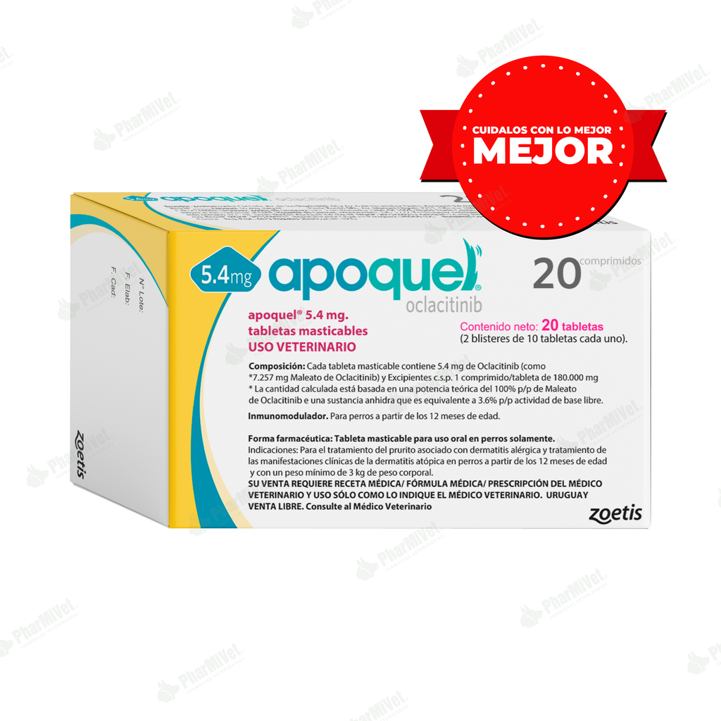 APOQUEL MASTICABLE 5.4 MG X 20 TAB