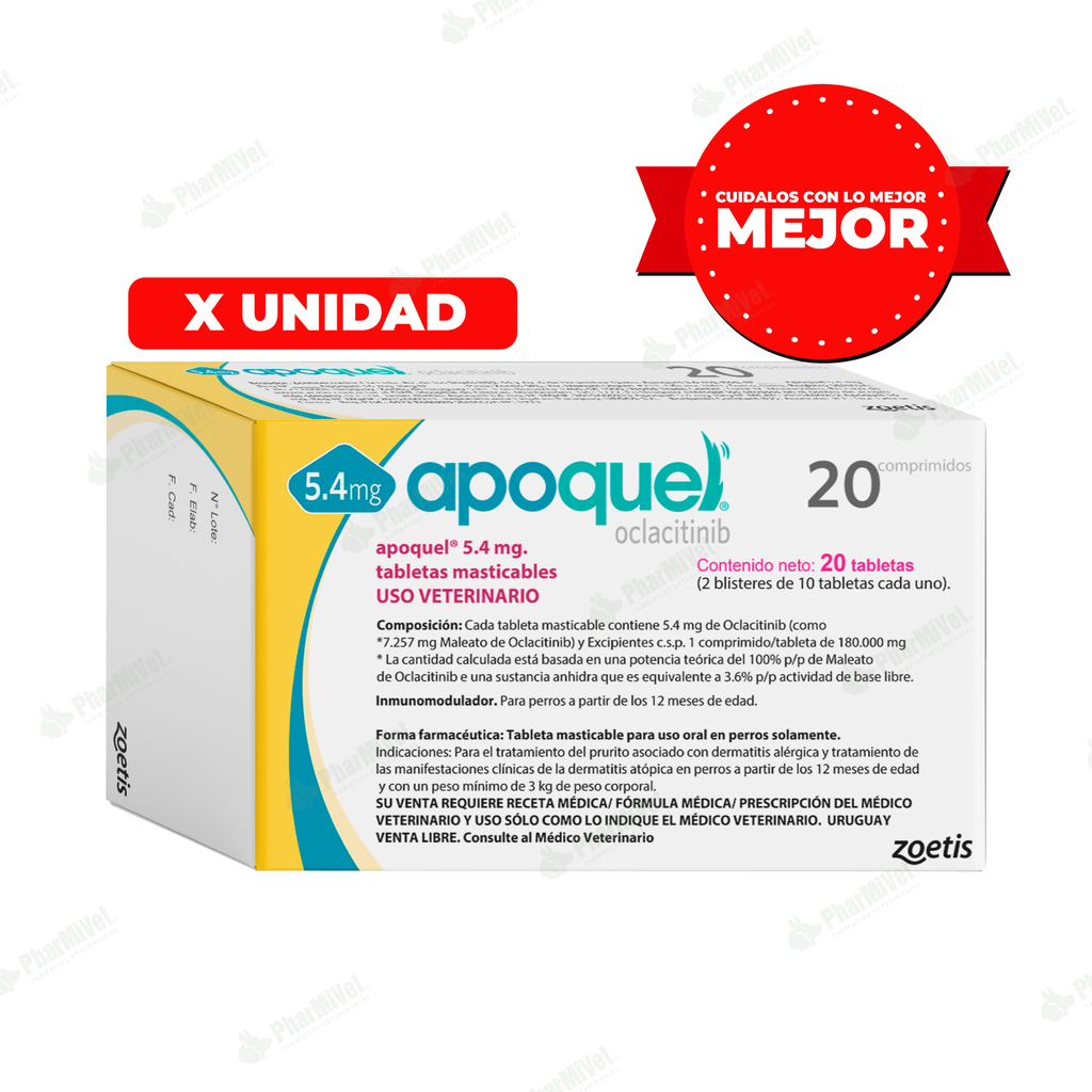 APOQUEL MASTICABLE 5.4 MG X TAB
