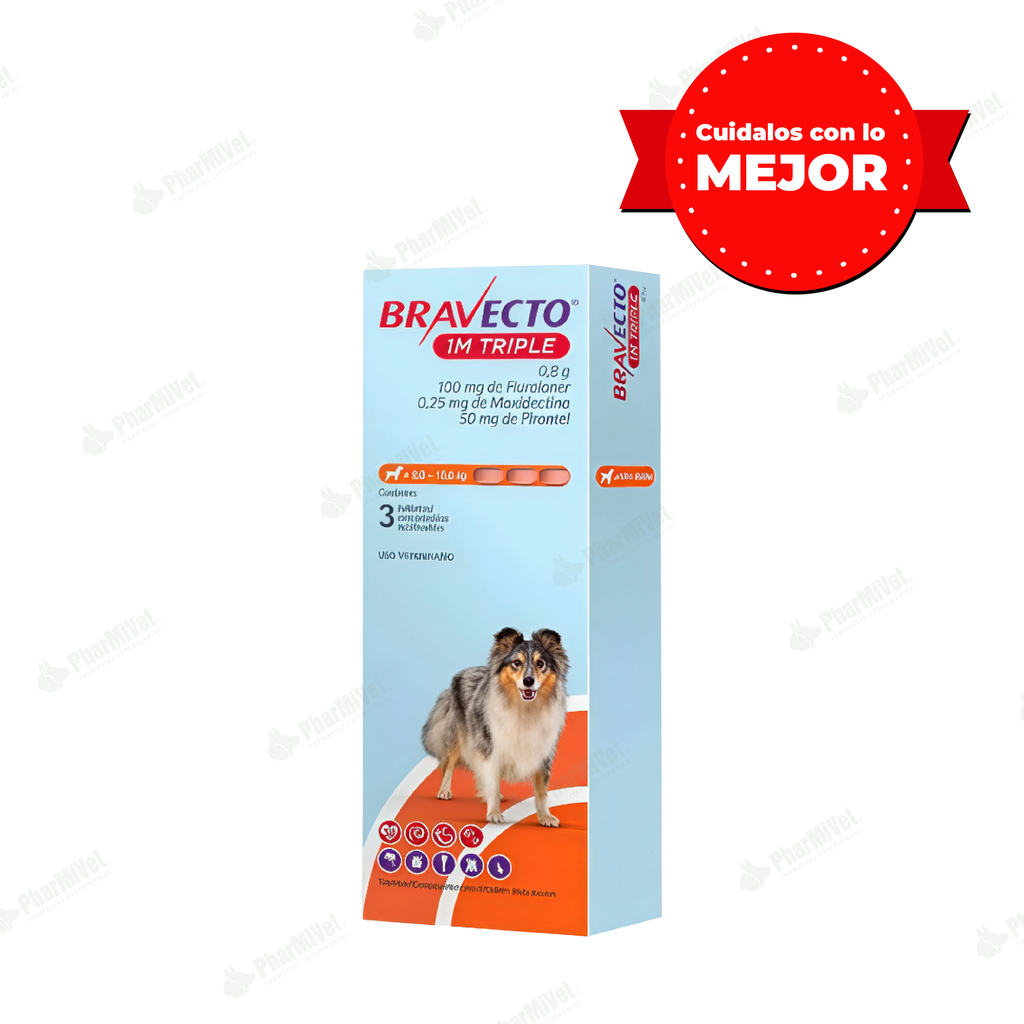 BRAVECTO 1M TRIPLE 100 MG (5 -10 KG) X 3 TAB