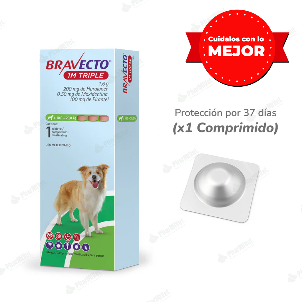 BRAVECTO 1M TRIPLE 200 MG (10 -20 KG) X  TAB