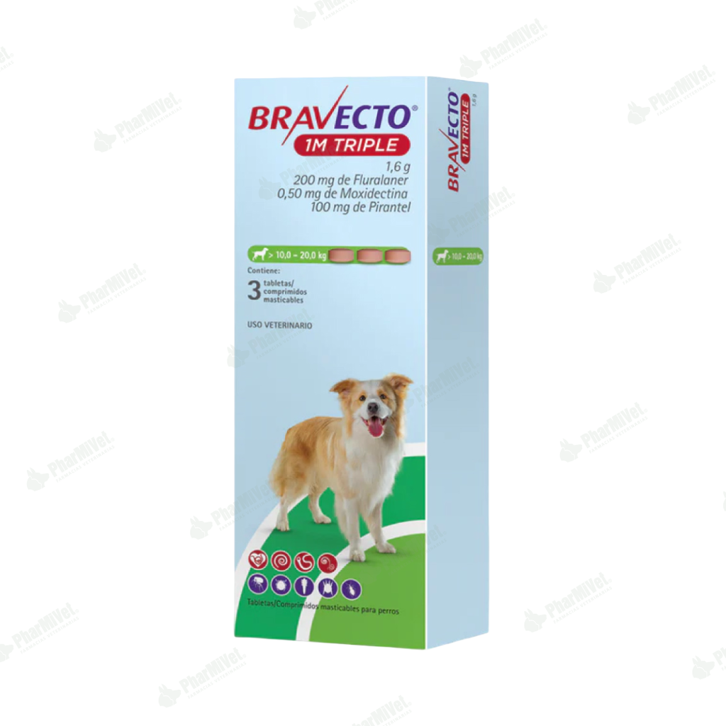 BRAVECTO 1M TRIPLE 200 MG (10 -20 KG) X  TAB