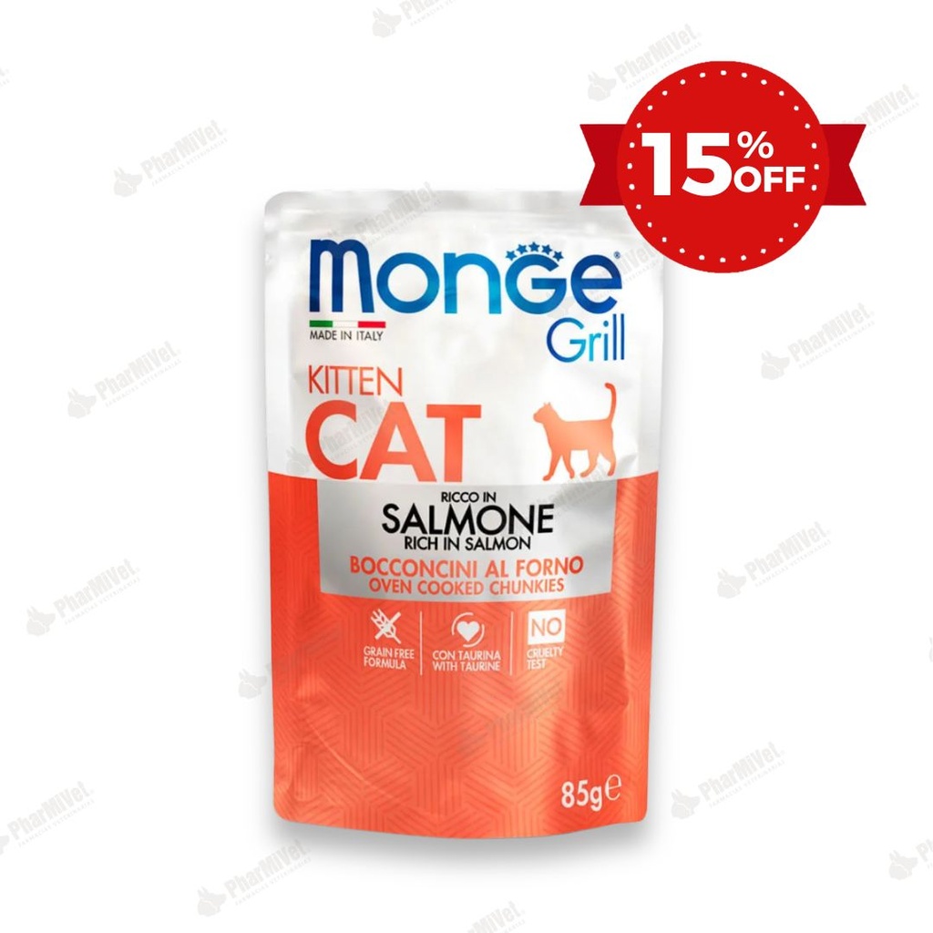 MONGE FELINE GRILL KITTEN SALMON SOBRE 85 GR (1066)