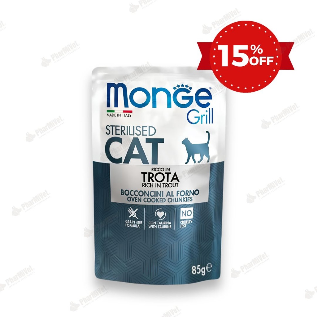 MONGE FELINE GRILL STERILISED TRUCHA SOBRE 85 GR (1064)