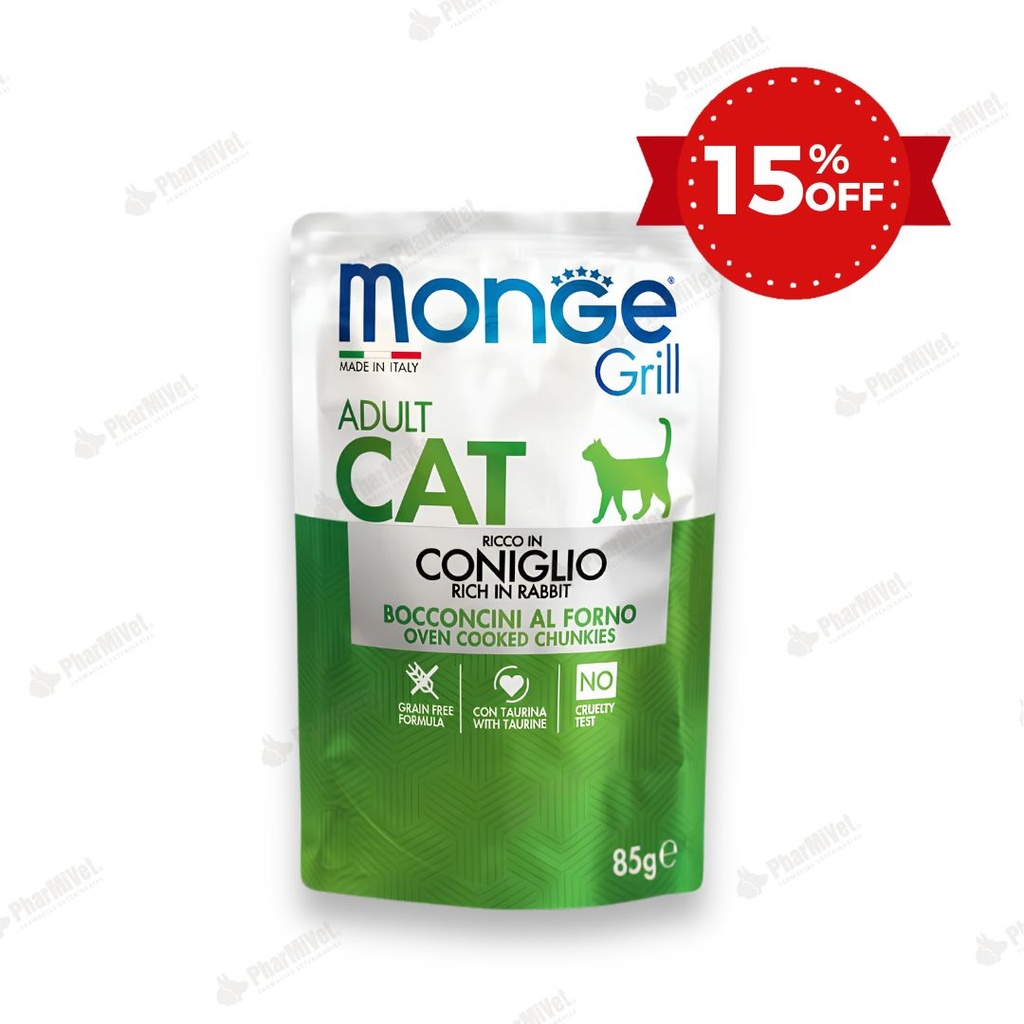 MONGE FELINE GRILL CONEJO SOBRE 85 GR (1063)