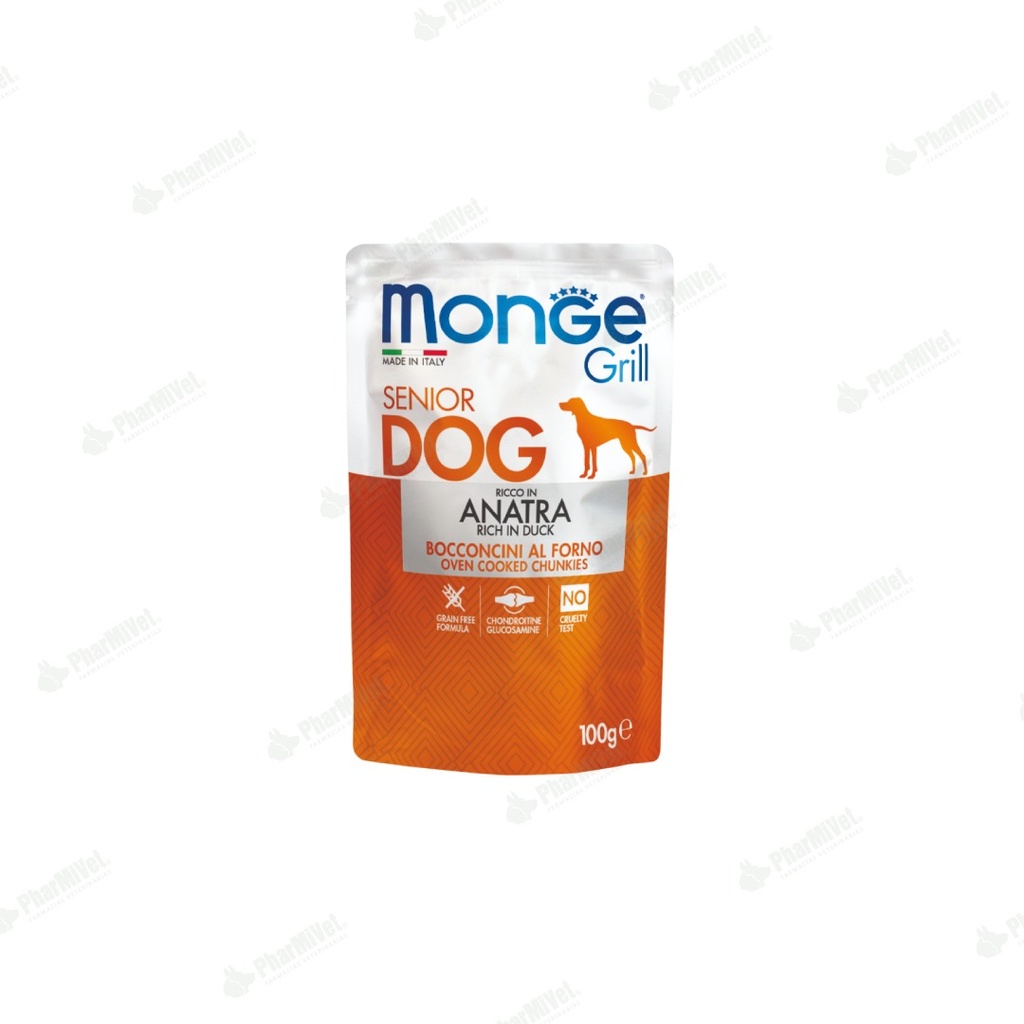 MONGE CANINE GRILL SENIOR PATO SOBRE 100 GR (1057)