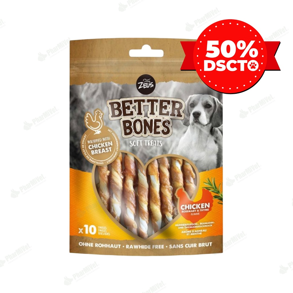 ZEUS BETTER BONES POLLO -TOMILLO - ROMERO CHICKEN WRAPPED 12.5 CM