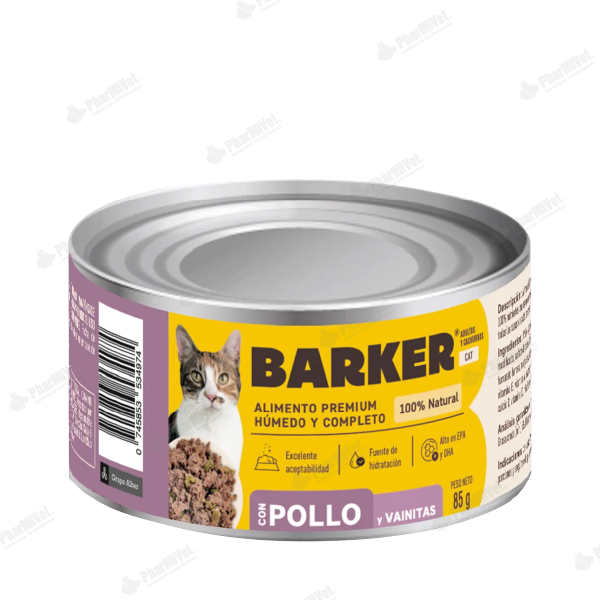 BARKER CON POLLO Y VAINITAS LATA X 85 gr