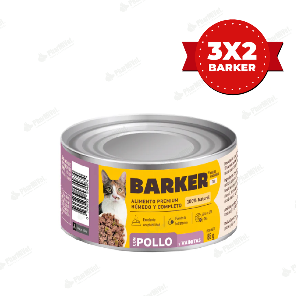 BARKER CON POLLO Y VAINITAS LATA X 85 gr