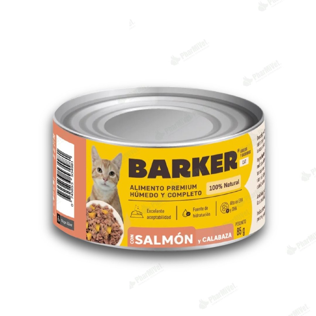 BARKER CON SALMON Y CALABAZA LATA X 85 gr