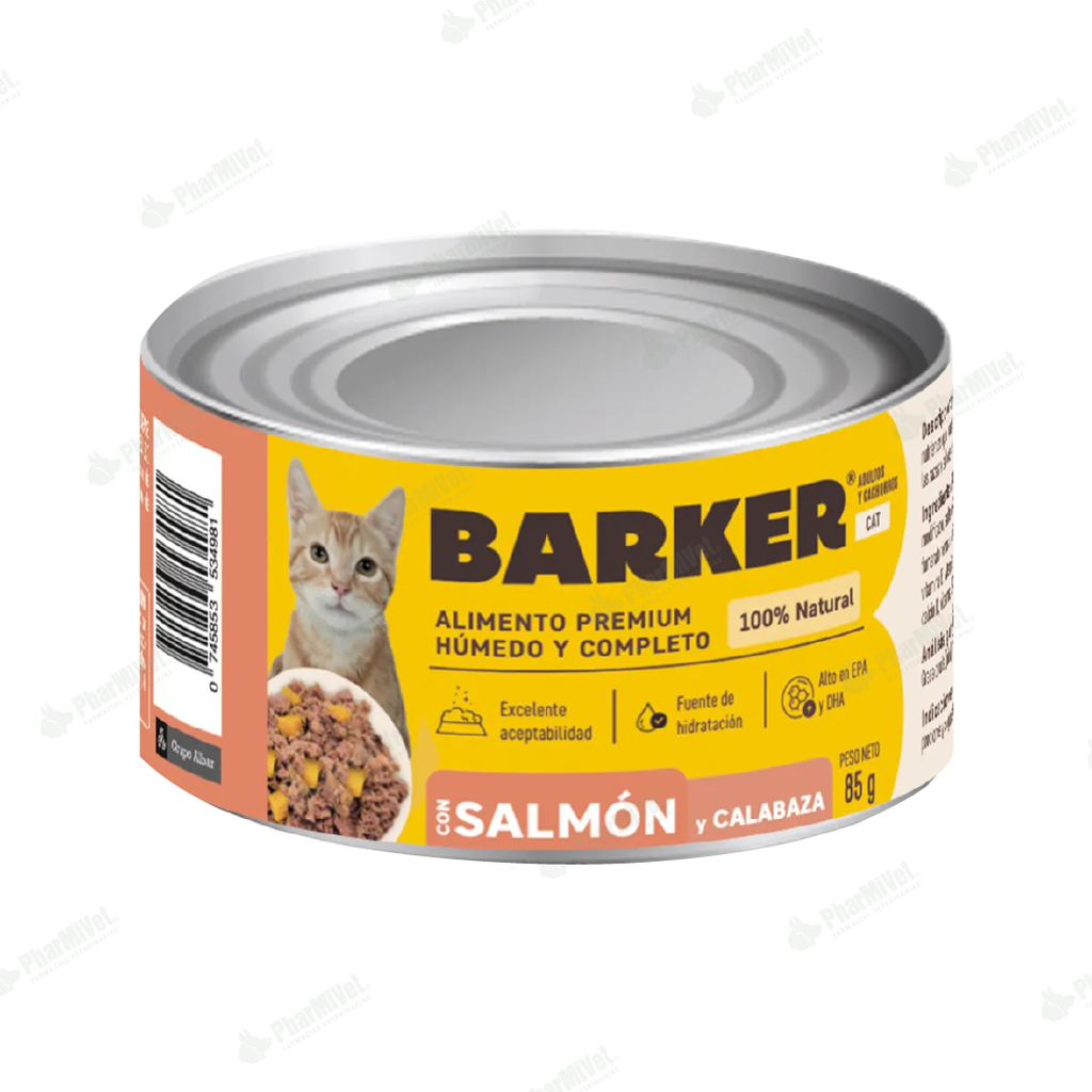 BARKER CON SALMON Y CALABAZA LATA X 85 gr