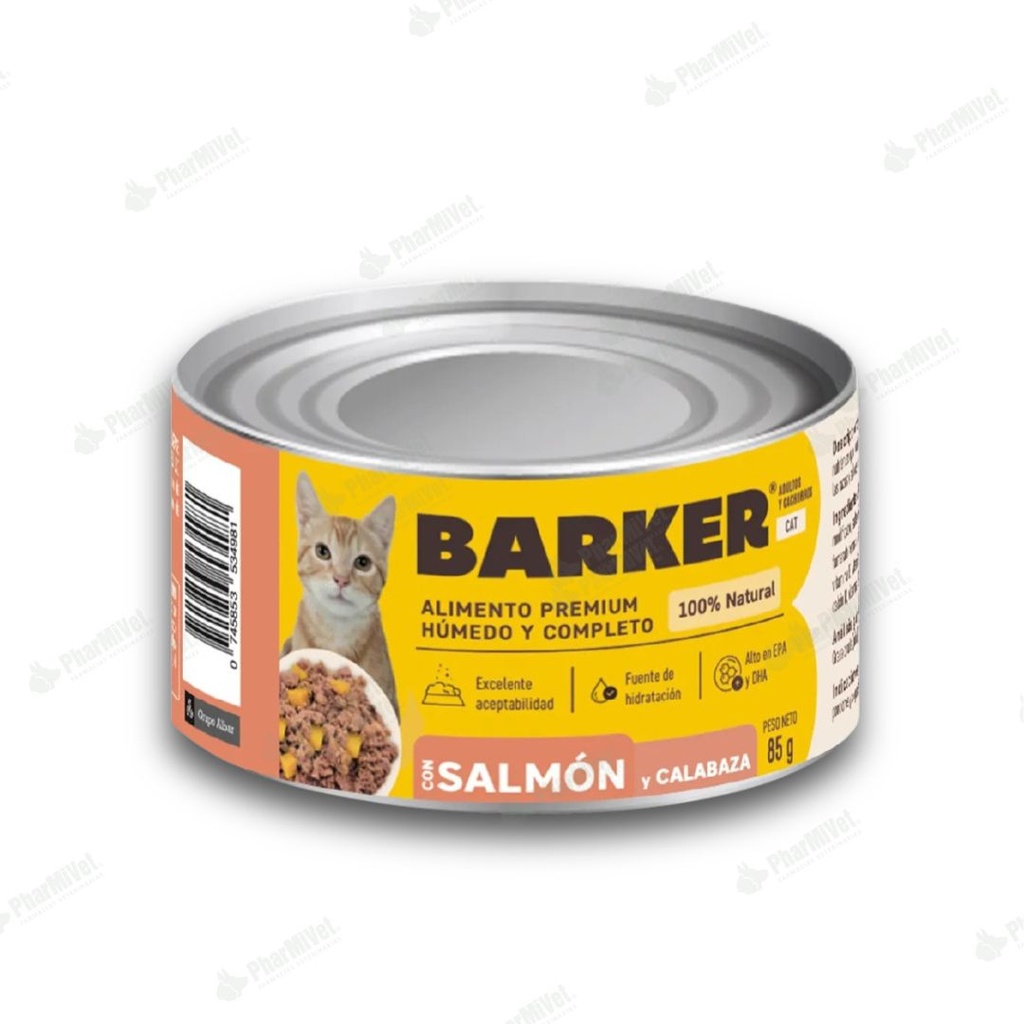 BARKER CON SALMON Y CALABAZA LATA X 85 gr