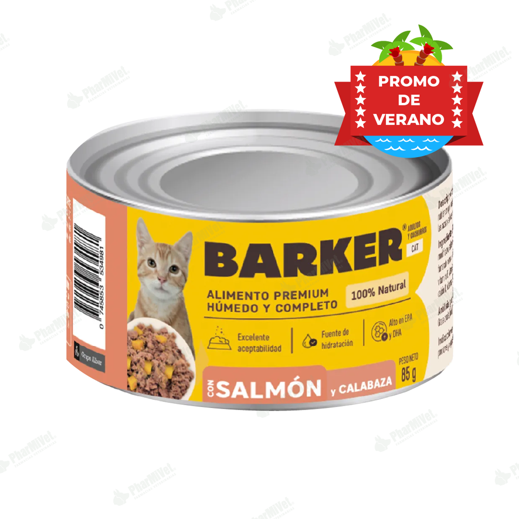 BARKER CON SALMON Y CALABAZA LATA X 85 gr