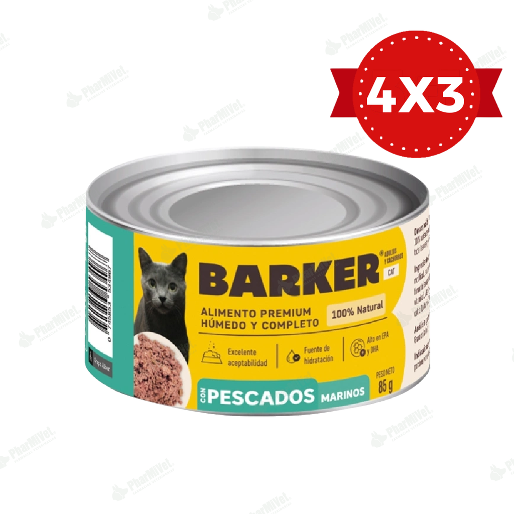 BARKER CON PESCADO Y MARINOS LATA X 85 gr