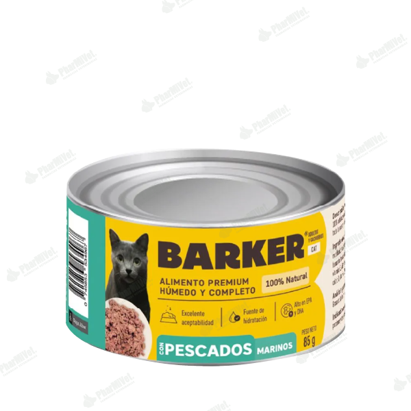 BARKER CON PESCADO Y MARINOS LATA X 85 gr