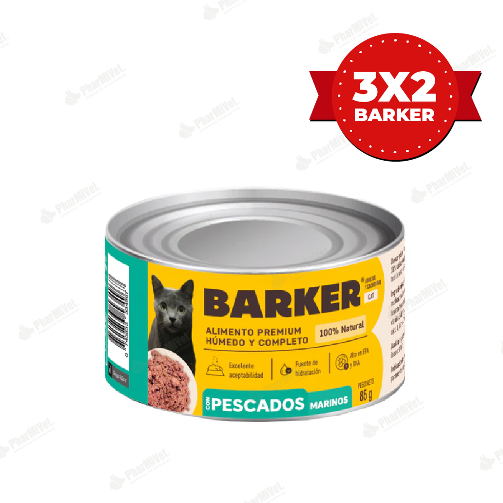 BARKER CON PESCADO Y MARINOS LATA X 85 gr