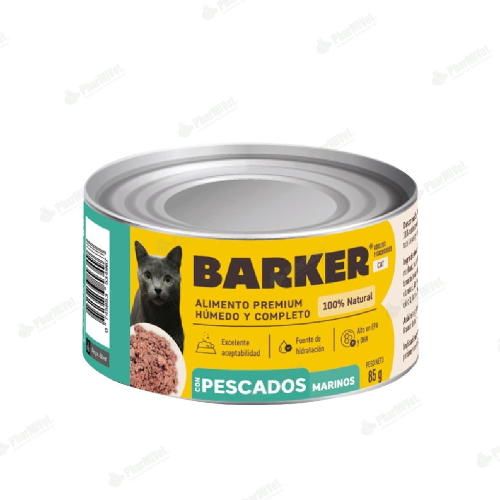 BARKER CON PESCADO Y MARINOS LATA X 85 gr