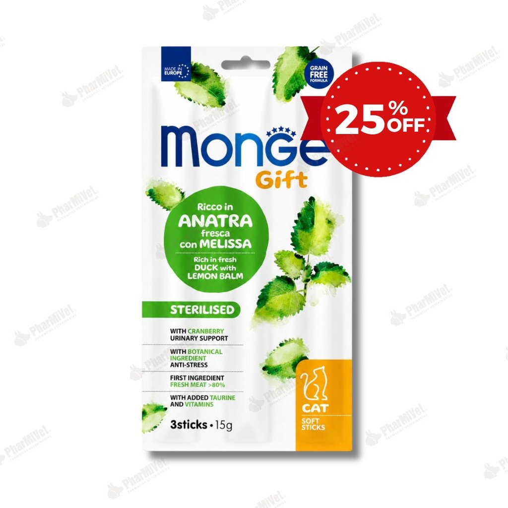 MONGE GIFT STERILISED CAT (PATO+TORONJIL) 15 G