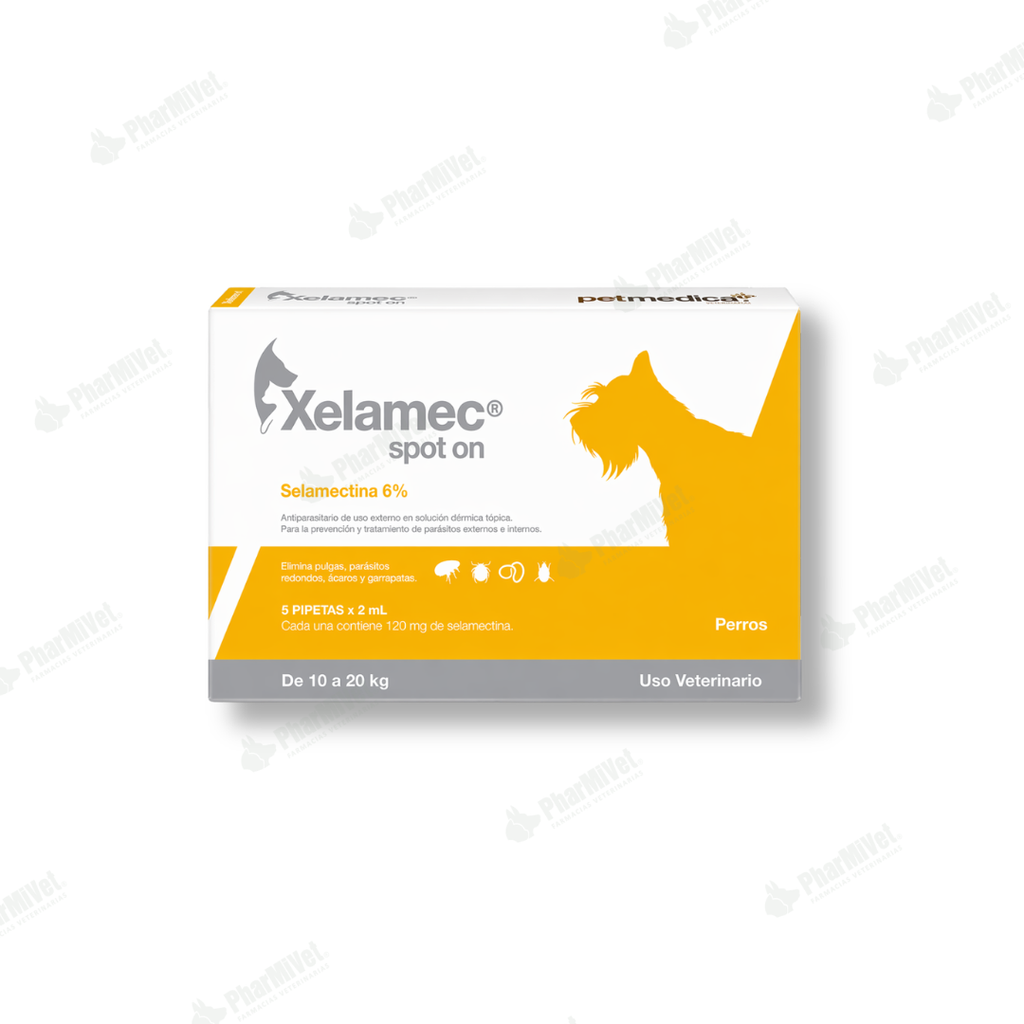 CAJA PIPETA XELAMEC SPOT X 2 ML DE 10 A 20 KG. X 5 UND