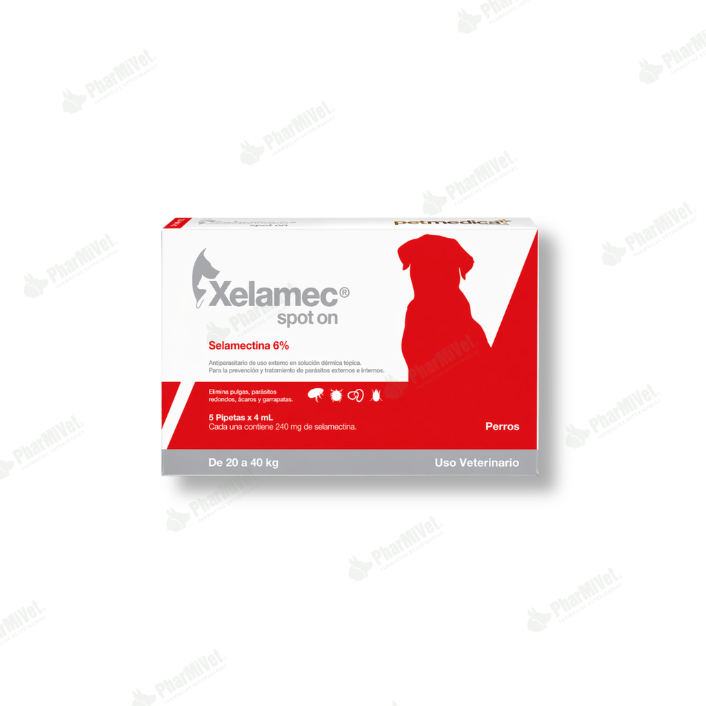 CAJA PIPETA XELAMEC SPOT X 4 ML DE 20 A 40 KG. X 5 UND