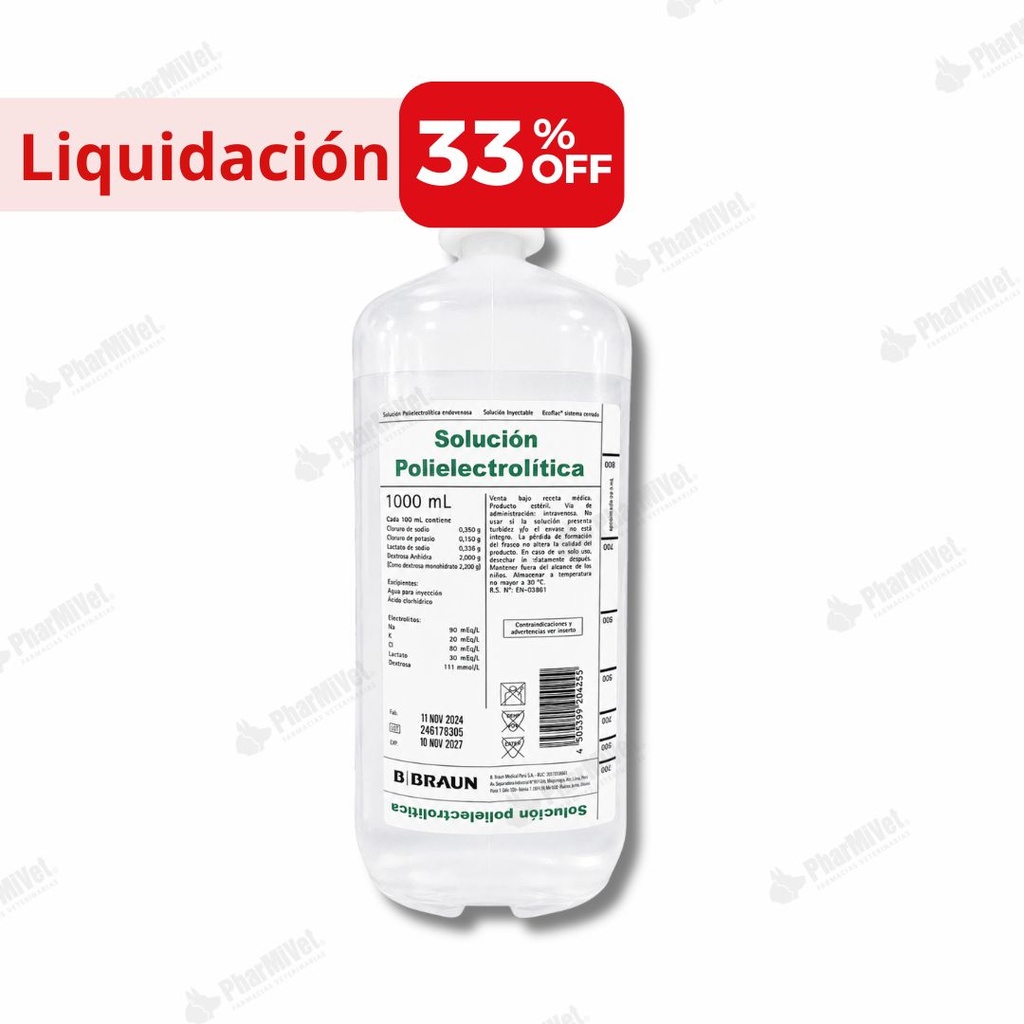 LIQUIDACIÓN: SOLUCION POLIELECTROLITICA X 1000 ML