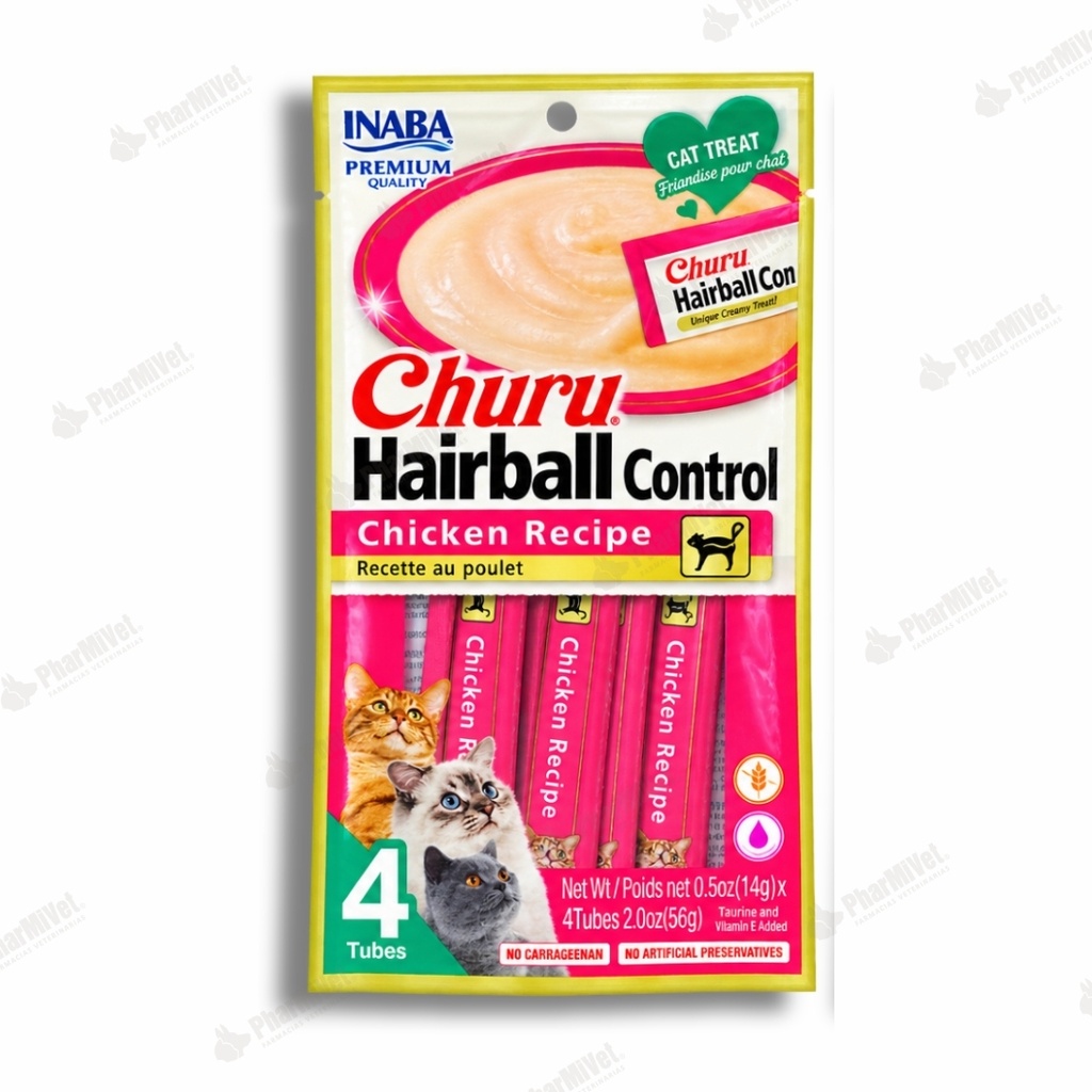 CHURU CONTROL DE BOLA DE PELOS POLLO X 4 UND