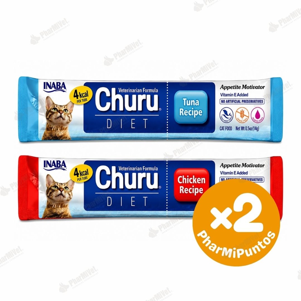 CHURU VET DIET ATUN / POLLO X UNID (SABOR ALEATORIO)