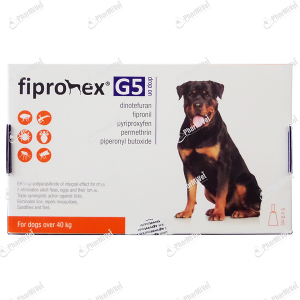 [81010101236] PIPETA FIPRONEX G5 X 9 ML DE 40 A MAS KG.POR UND