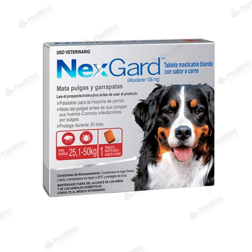 [81010101073] NEX GARD 136 MG DE 25-50 KG X 3 TAB