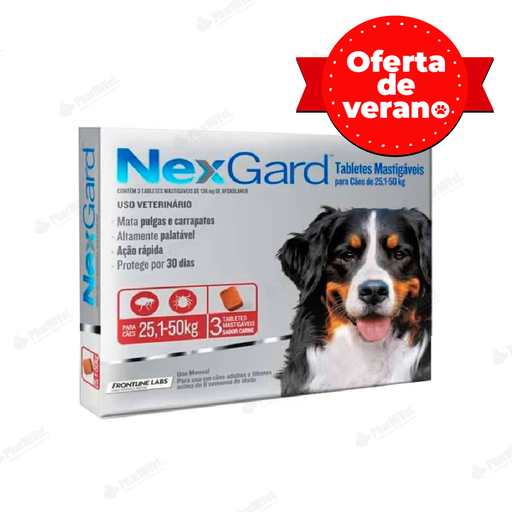 [8240903006] NEX GARD 136 MG DE 25-50 KG X 3 TAB