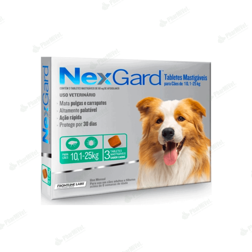 [8P010101077] NEX GARD 68 MG DE 10-25 KG X 3 TAB