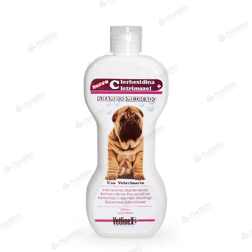 [81050405015] SHAMPOO CLORHEXIDINA + CLOTRIMAZOL VETLINEX X 300 ML