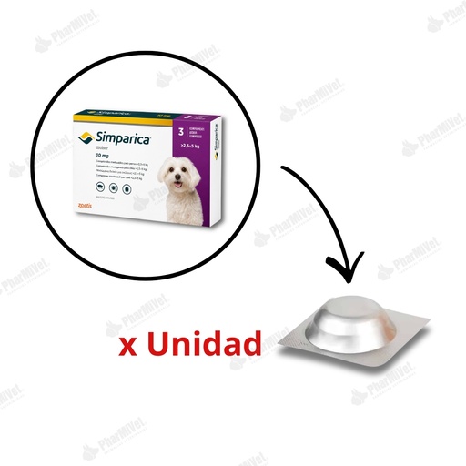 [82010101112] SIMPARICA 10 MG DE 2.5 - 5 KG X UNIDAD