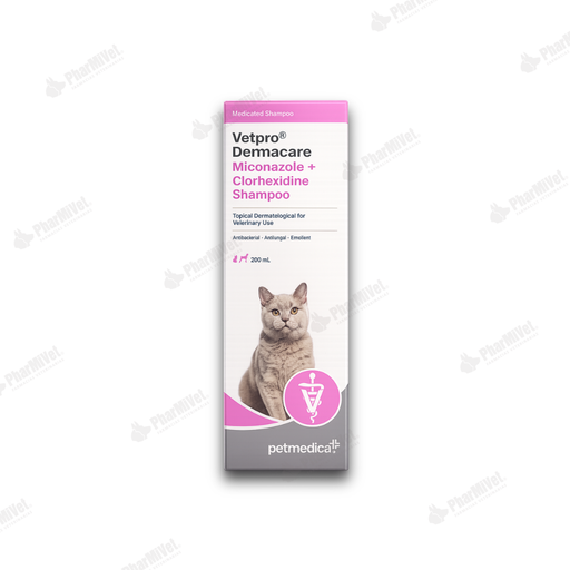 [81050405054] VETPRO DERMACARE SHAMPOO MICONAZOLE+CLORHEXIDINE X 200 ML
