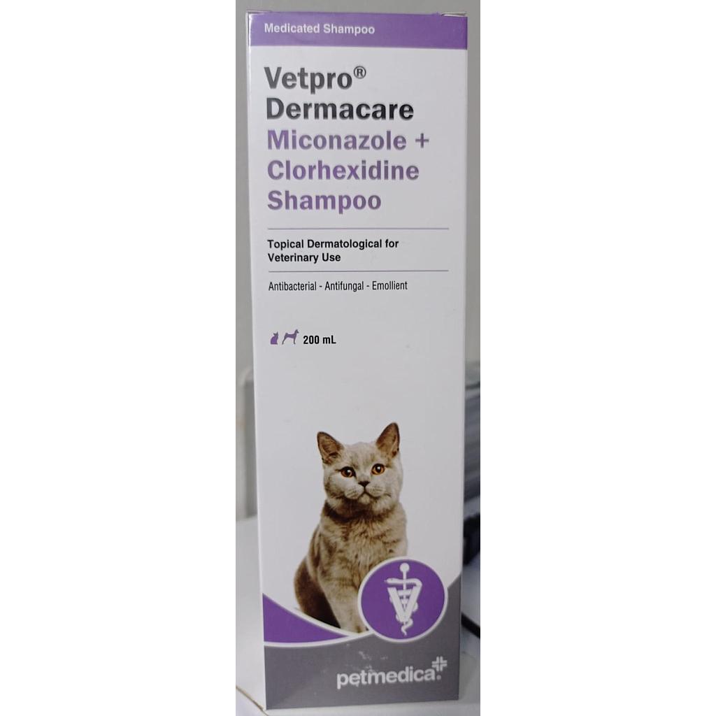 [81050405054] VETPRO DERMACARE SHAMPOO MICONAZOLE+CLORHEXIDINE X 200 ML