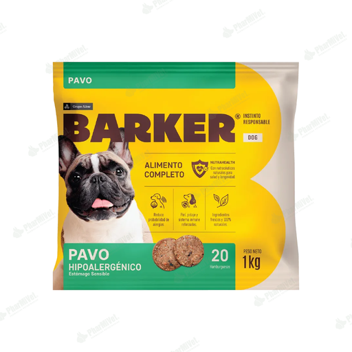 [8680306016] BARKER HAMBURGUESA PAVO (1KG) X 20 UND