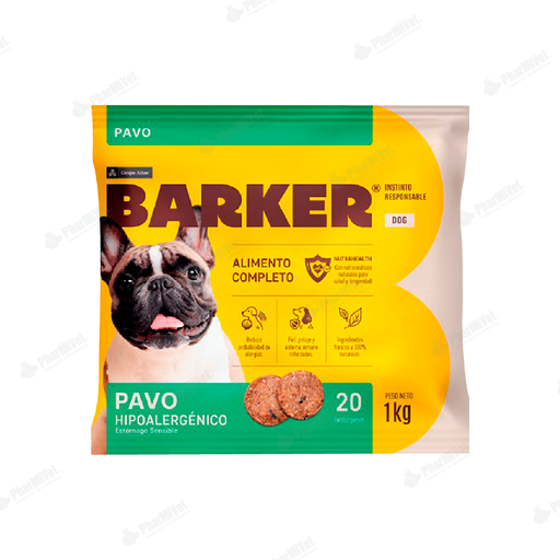 [8680306016] BARKER HAMBURGUESA PAVO (1KG) X 20 UND