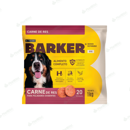 [8680306017] BARKER HAMBURGUESA CARNE DE RES (1 KG) X 20 UND