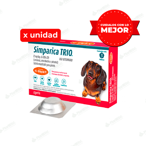 [82010101123] SIMPARICA TRIO 12 MG DE 5.1 - 10 KG X UNIDAD