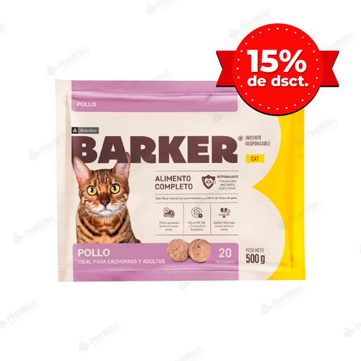 [8680306030] BARKER HAMBURGUESA GATO DE POLLO X 500 GR