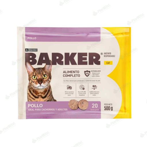 [8680306030] BARKER HAMBURGUESA GATO DE POLLO X 500 GR