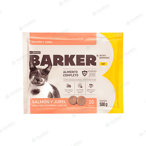 [8680306031] BARKER HAMBURGUESAS GATOS DE SALMON JUREL X 500 GR