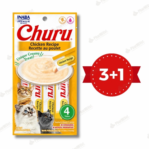 [81040404019] CHURU CAT CHICKEN RECIPE RECETTE X 4 TUBOS (603)