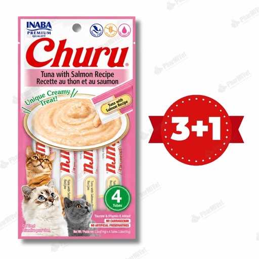 [81040404028] CHURU CAT TUNA WITH SALMON RECIPE X 4 TUBOS (606)