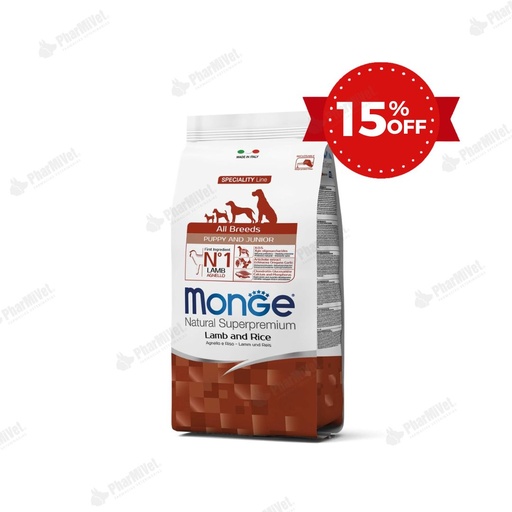 [81040303047] MONGE CANINE PUPPY CORDERO Y ARROZ 2.5 KG