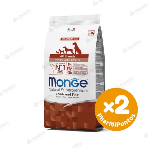 [81040303047] MONGE CANINE PUPPY CORDERO Y ARROZ 2.5 KG