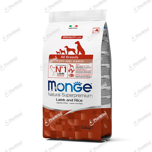 [8240301033] MONGE CANINE PUPPY CORDERO Y ARROZ 2.5 KG