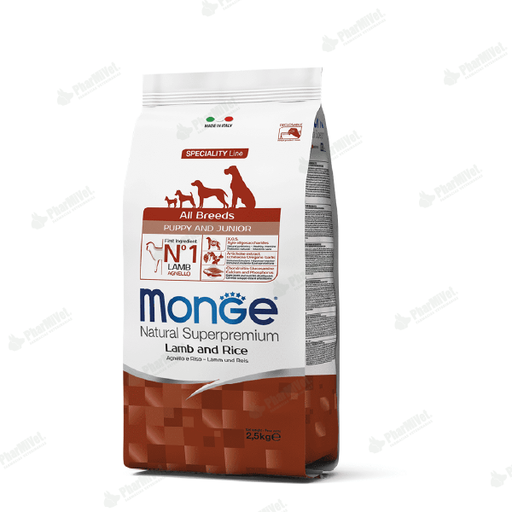 [8P040303047] MONGE CANINE PUPPY CORDERO Y ARROZ 2.5 KG