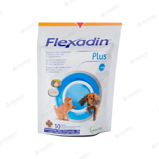 [8130107022] FLEXADIN PLUS PERRO Y GATO MENOS DE 10 KG X 90 TAB
