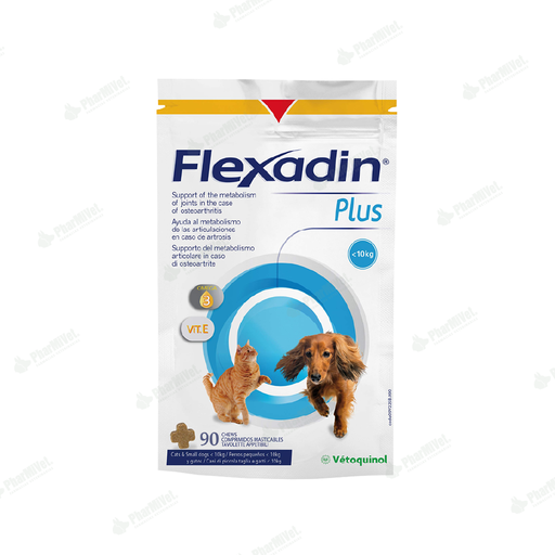 [8130107022] FLEXADIN PLUS PERRO Y GATO MENOS DE 10 KG X 90 TAB