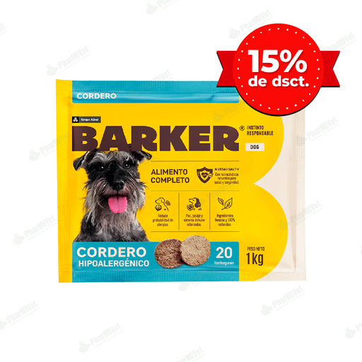 [8680306014] BARKER HAMBURGUESA CORDERO (1 KG) X 20 UND
